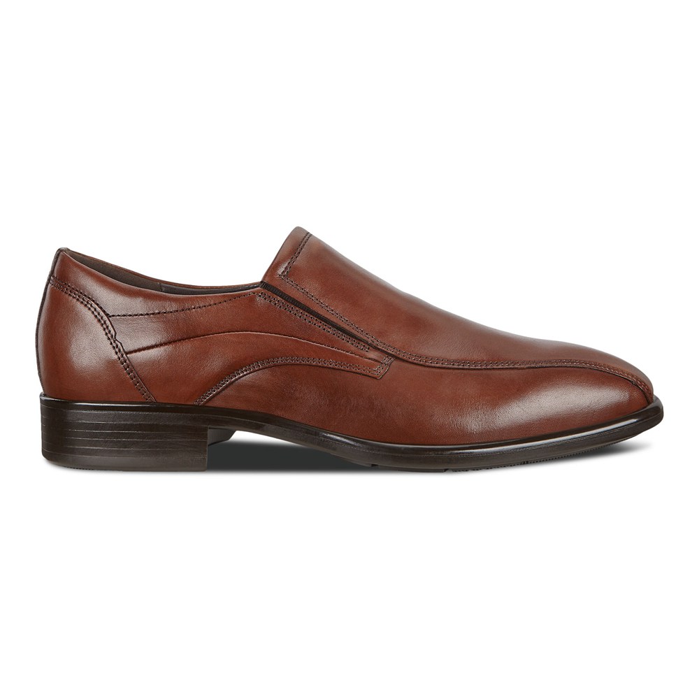 ECCO Mens Slip On Brown - Citytray Shoes - GZU-904536